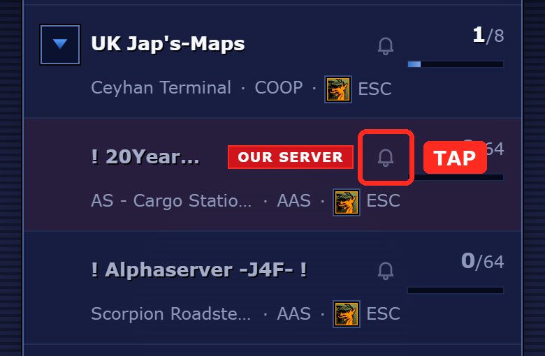 The bell next to the server ! 20Year@jointops2024.com is marked